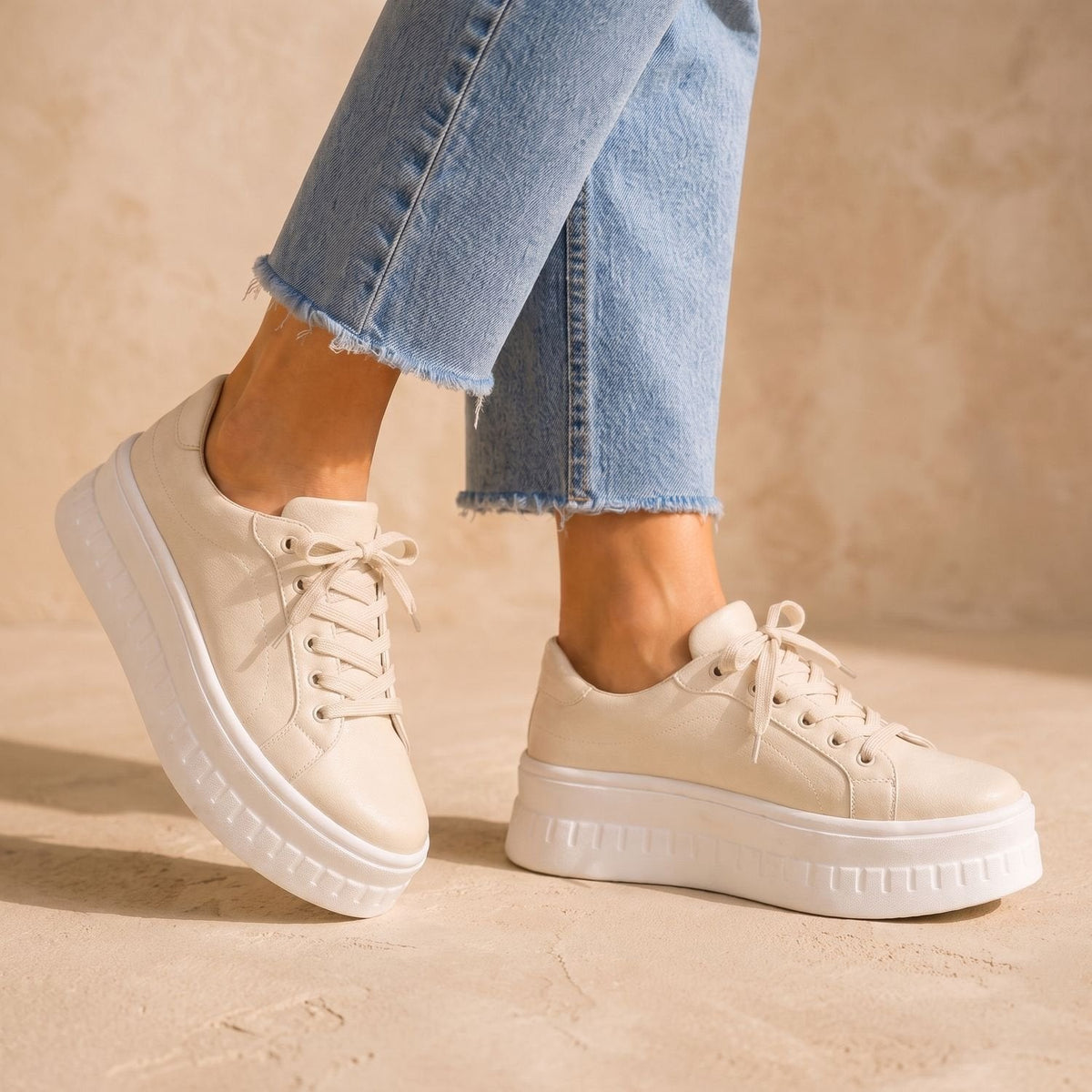 Women's Orthopedic Arch-Support Lace-Up Platform Sneakers
