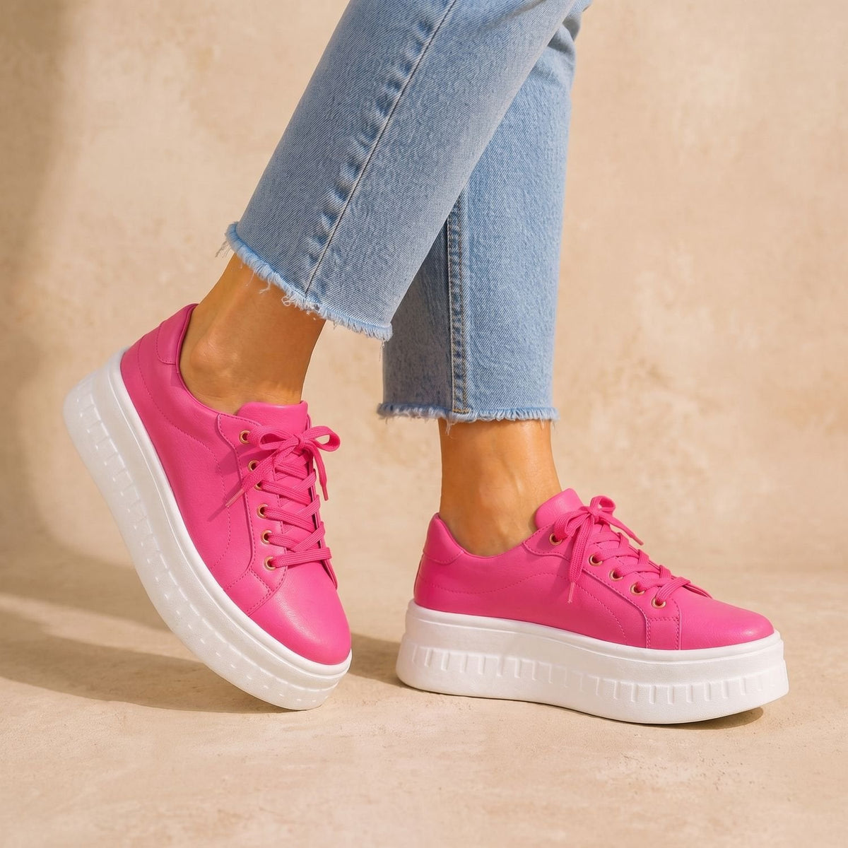 Women's Orthopedic Arch-Support Lace-Up Platform Sneakers