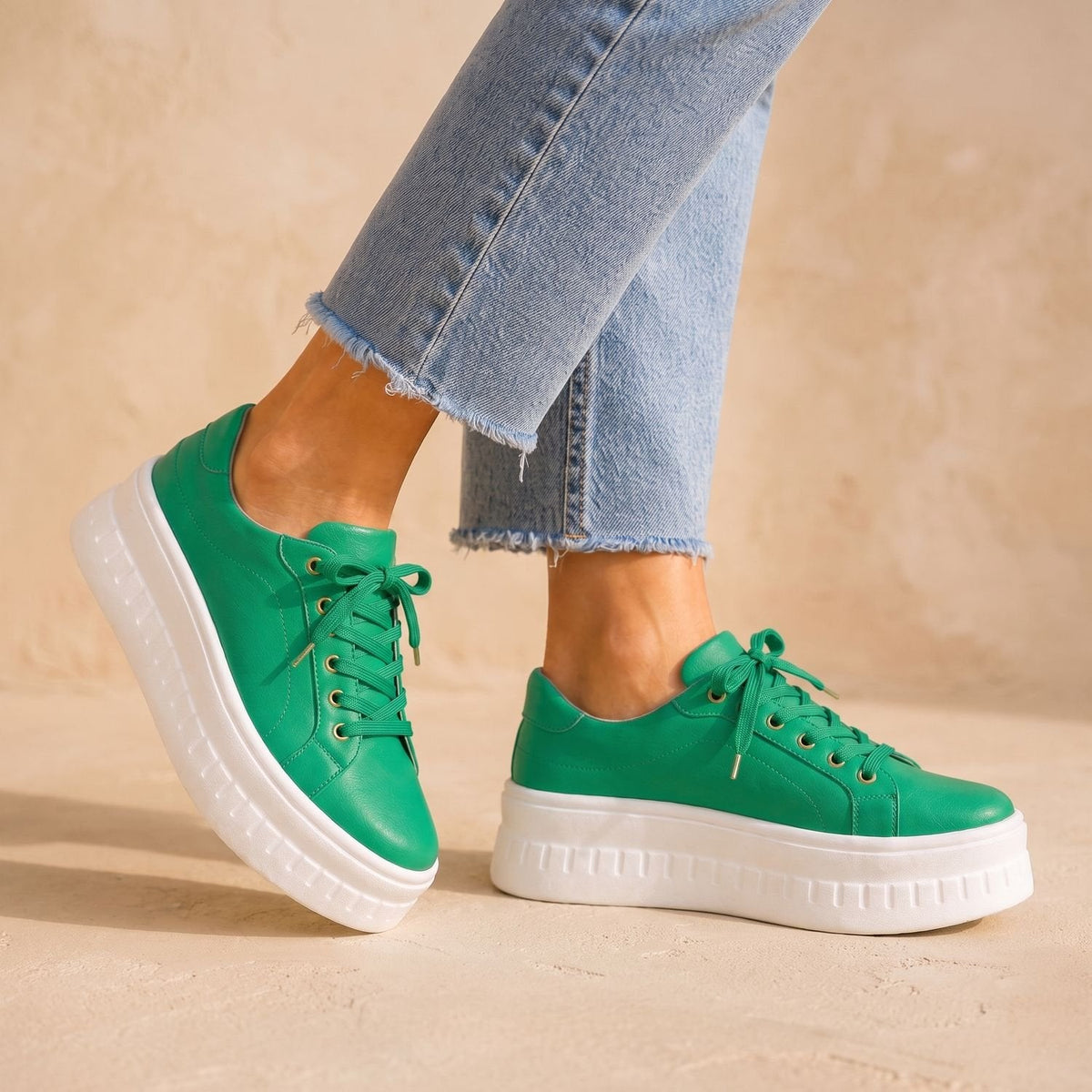 Women's Orthopedic Arch-Support Lace-Up Platform Sneakers