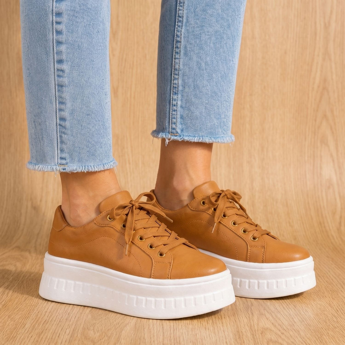 Women's Orthopedic Arch-Support Lace-Up Platform Sneakers