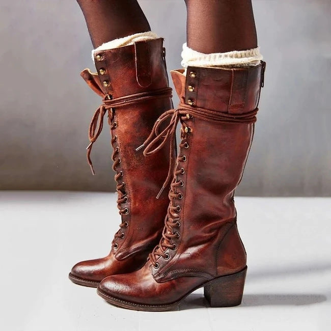 Women's Orthopedic Lace-Up Leather Boots