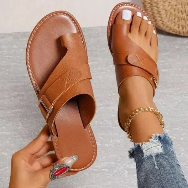Women's Orthopedic Leather Sandals with Bunion Correction