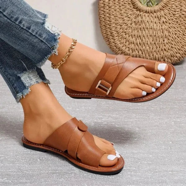 Women's Orthopedic Leather Sandals with Bunion Correction