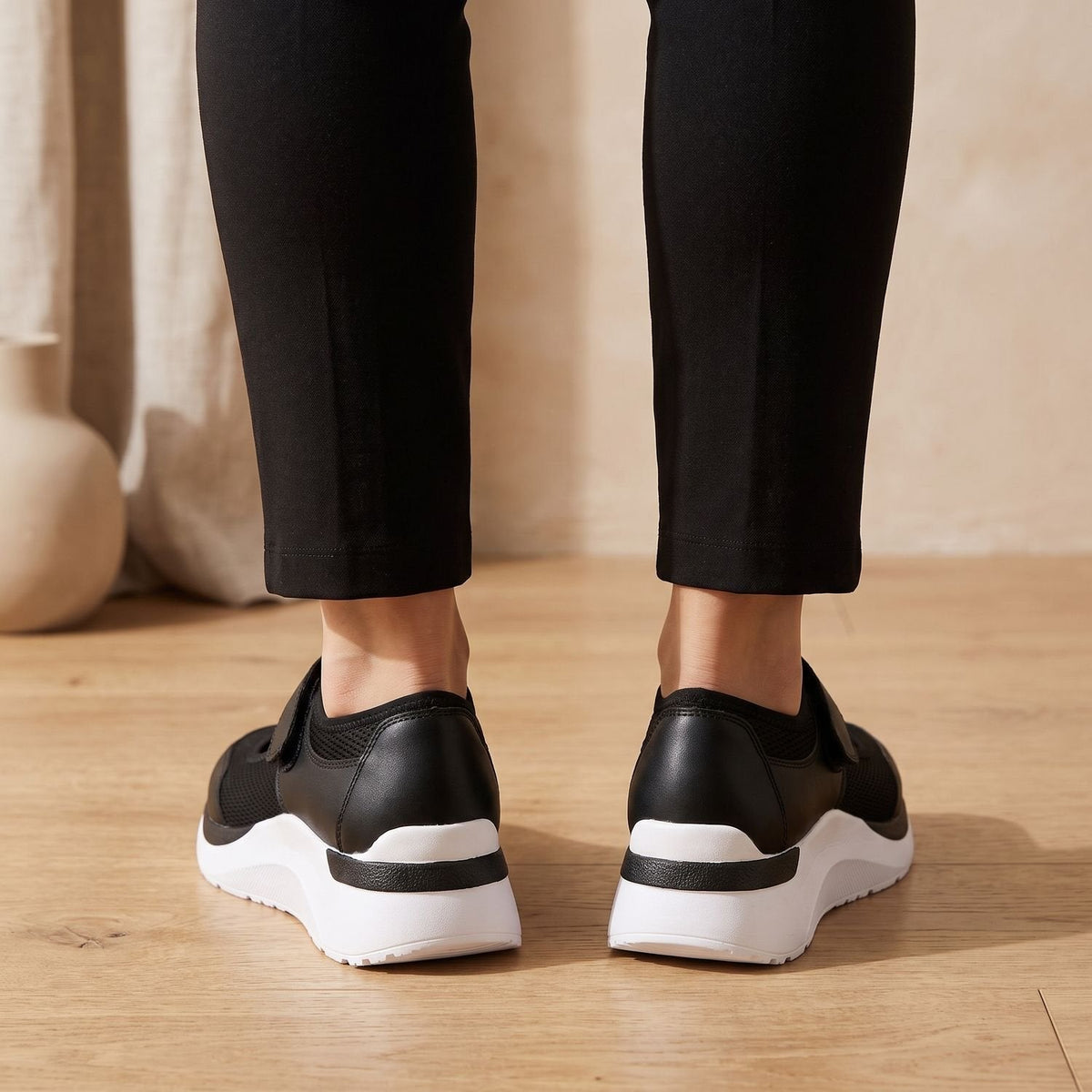 Women's Orthopedic Mary Jane Mesh Sneakers with Hook-and-Loop Strap