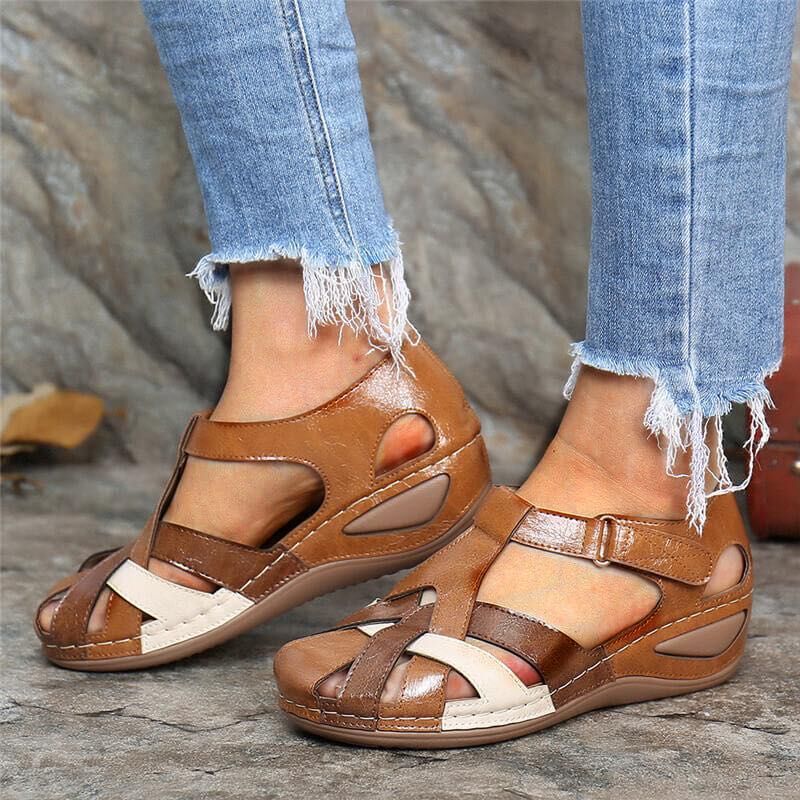 Women's Orthopedic Wedge Sandals with Woven Upper