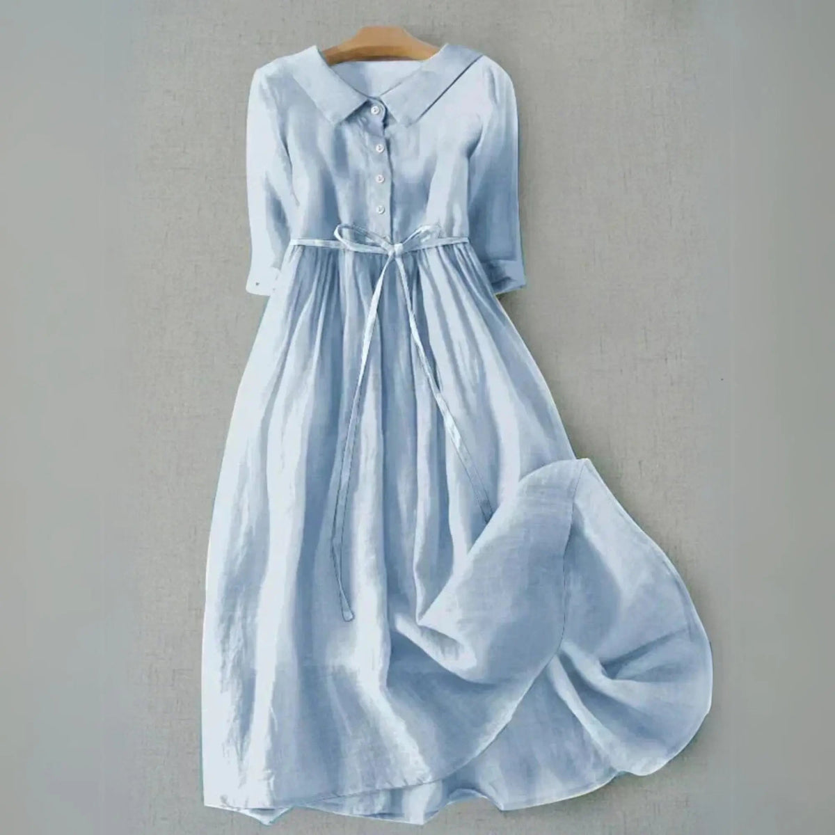 Women's Plus Size Belted Shirt Dress with Button Front and Collar