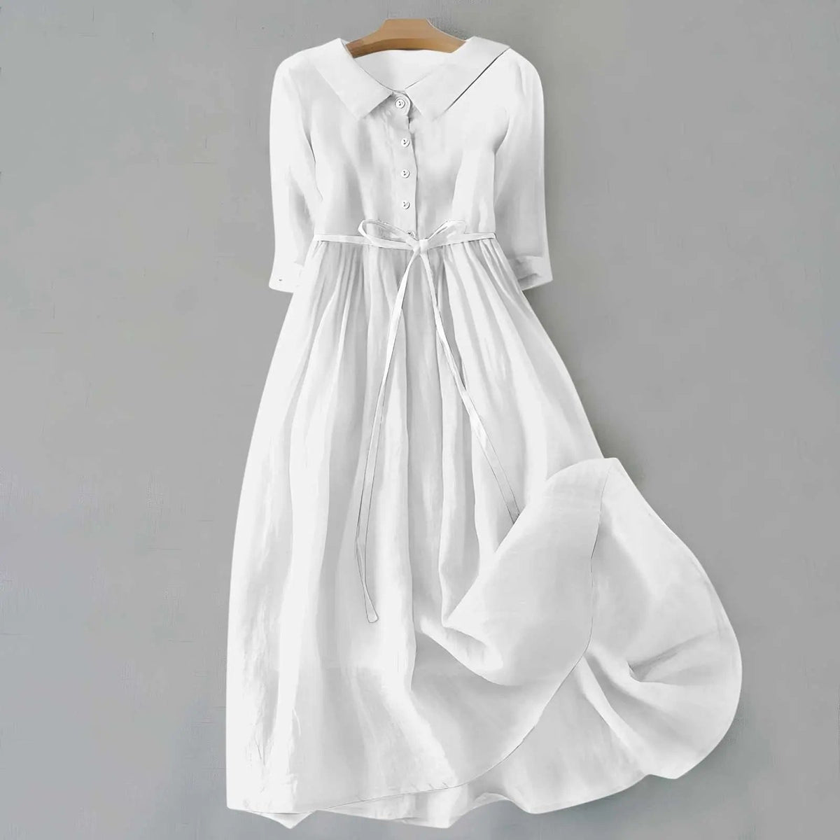 Women's Plus Size Belted Shirt Dress with Button Front and Collar