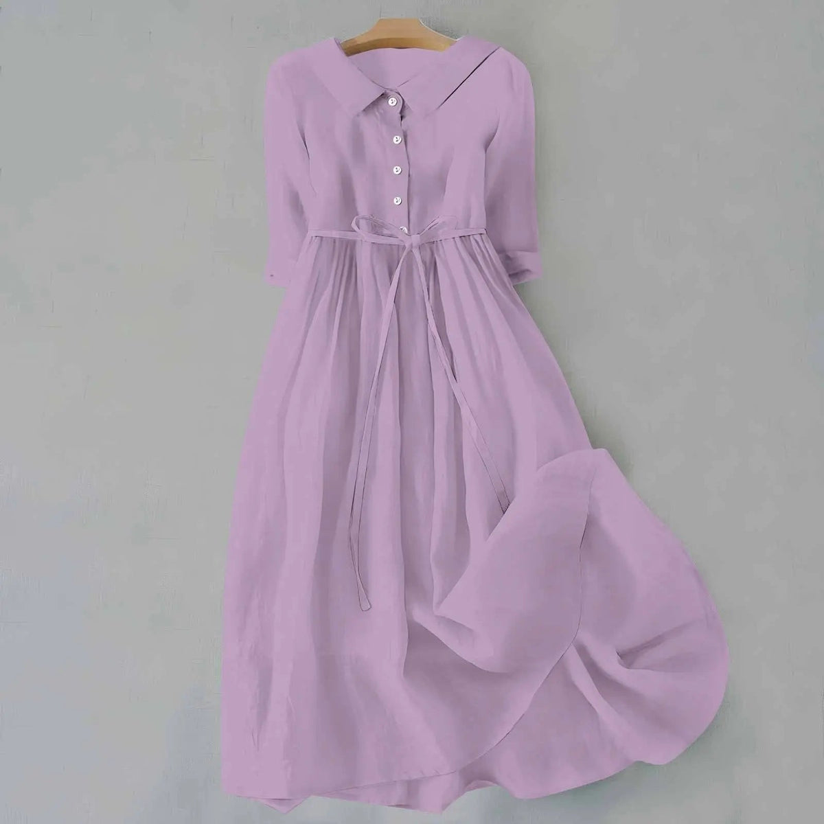 Women's Plus Size Belted Shirt Dress with Button Front and Collar