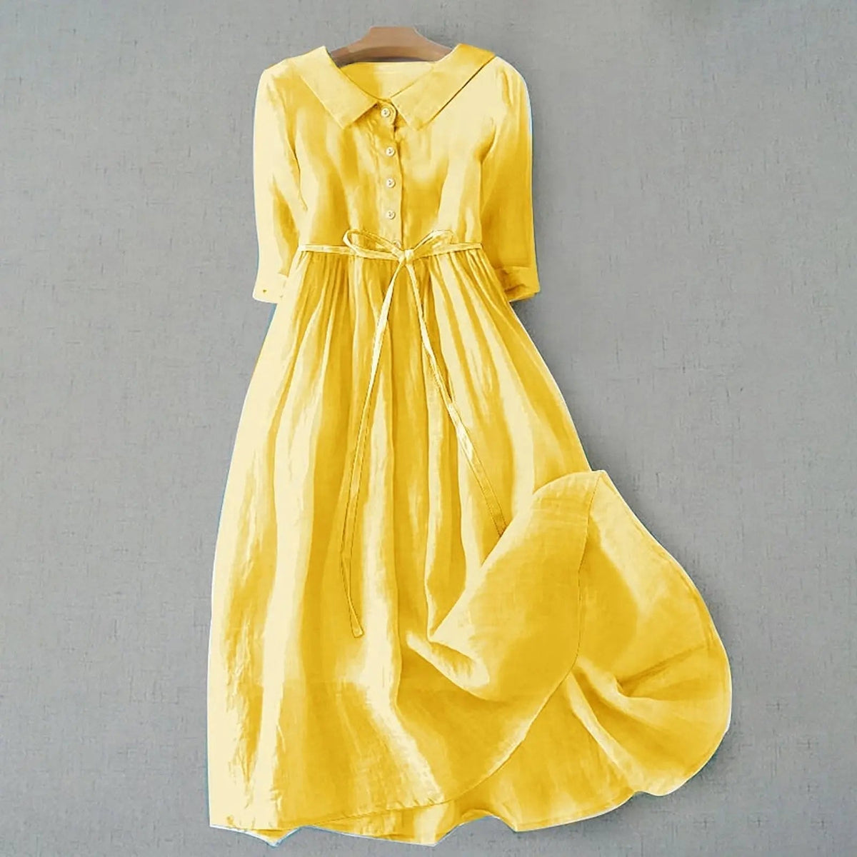 Women's Plus Size Belted Shirt Dress with Button Front and Collar