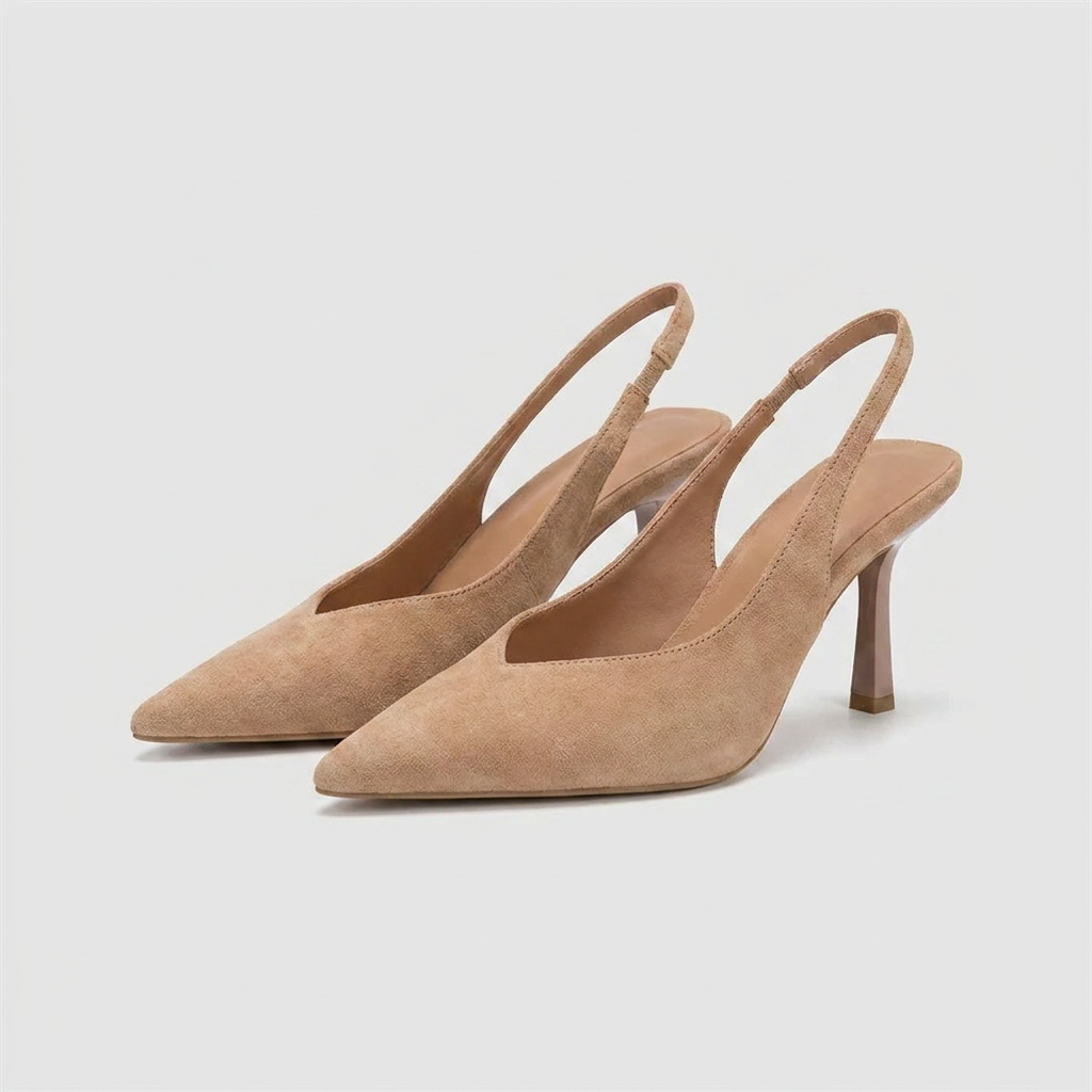 Women's Pointed-Toe Slingback Kitten Heel Pumps
