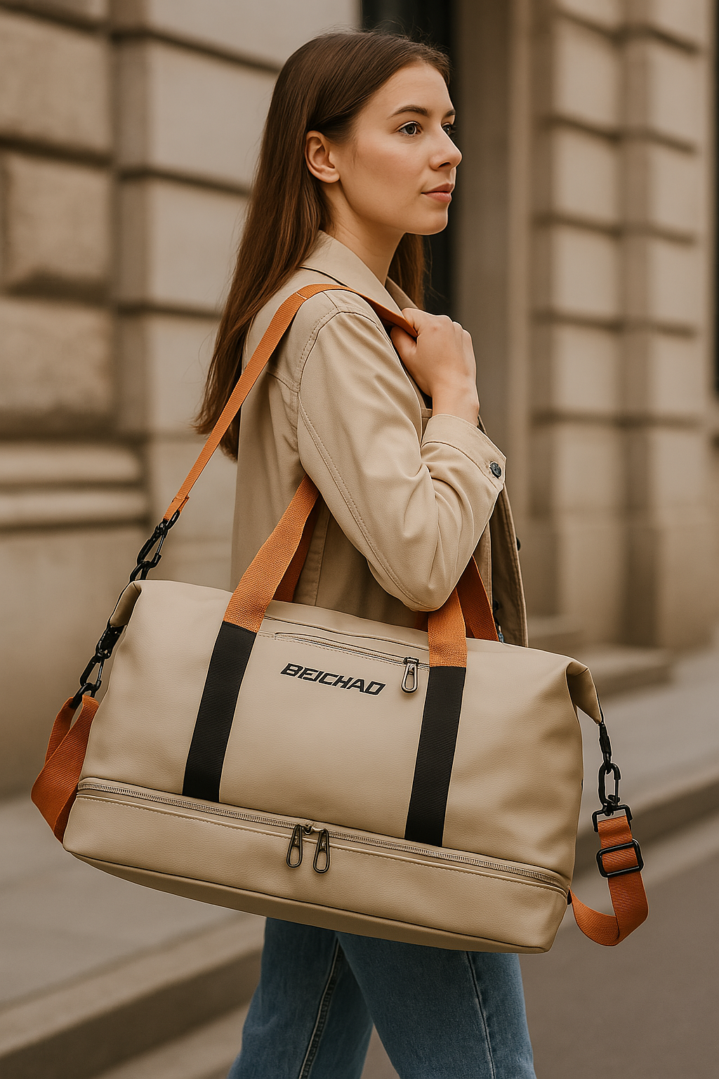 Women's Practical Oxford Fabric Tote Bag with Adjustable Shoulder Strap