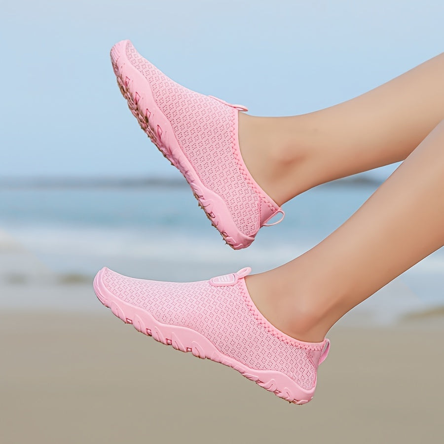 Women's Quick-Drying Breathable Mesh Water Shoes with Non-Slip Rubber Sole for Beach & Swimming