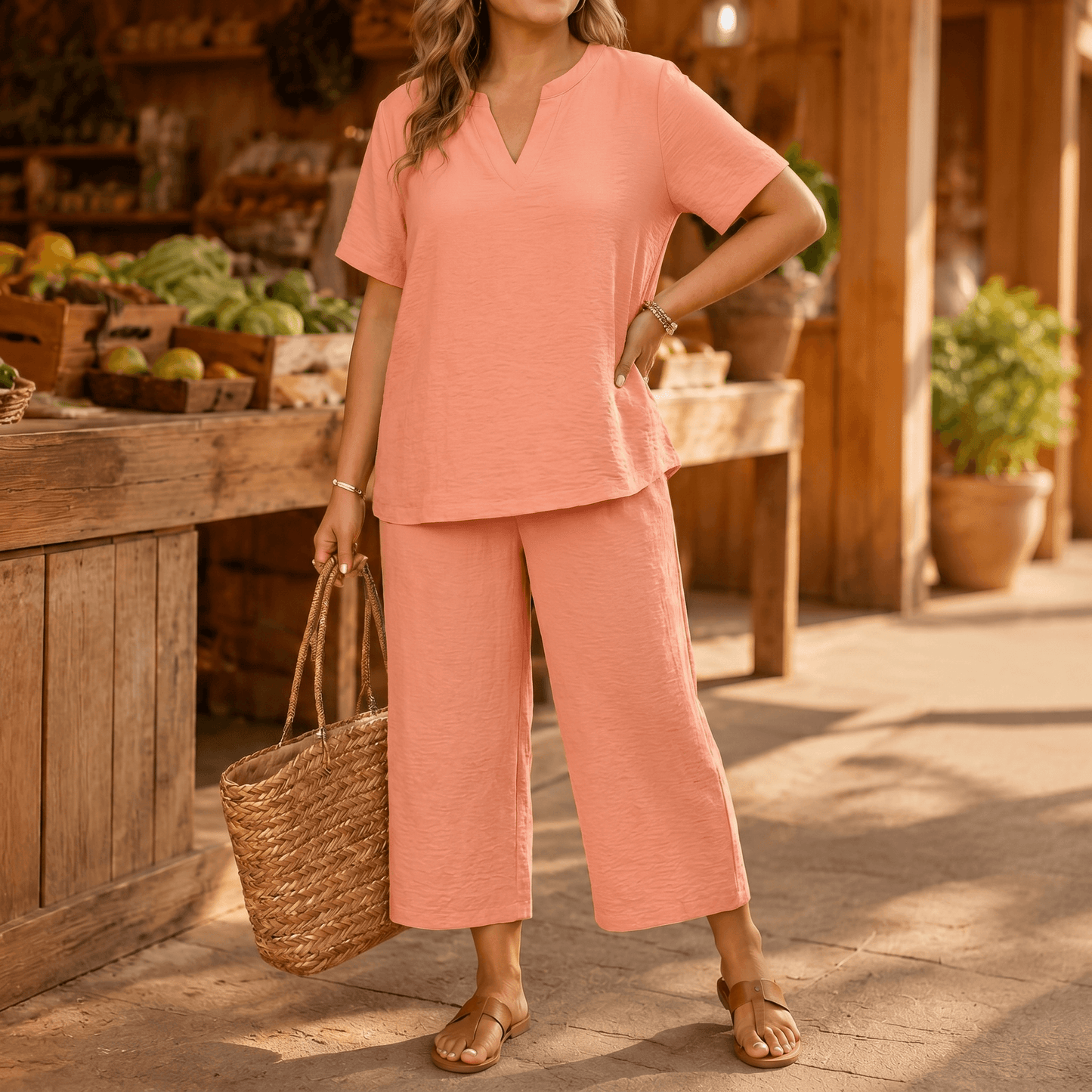 Women's Relaxed Plus-Size Two-Piece Set