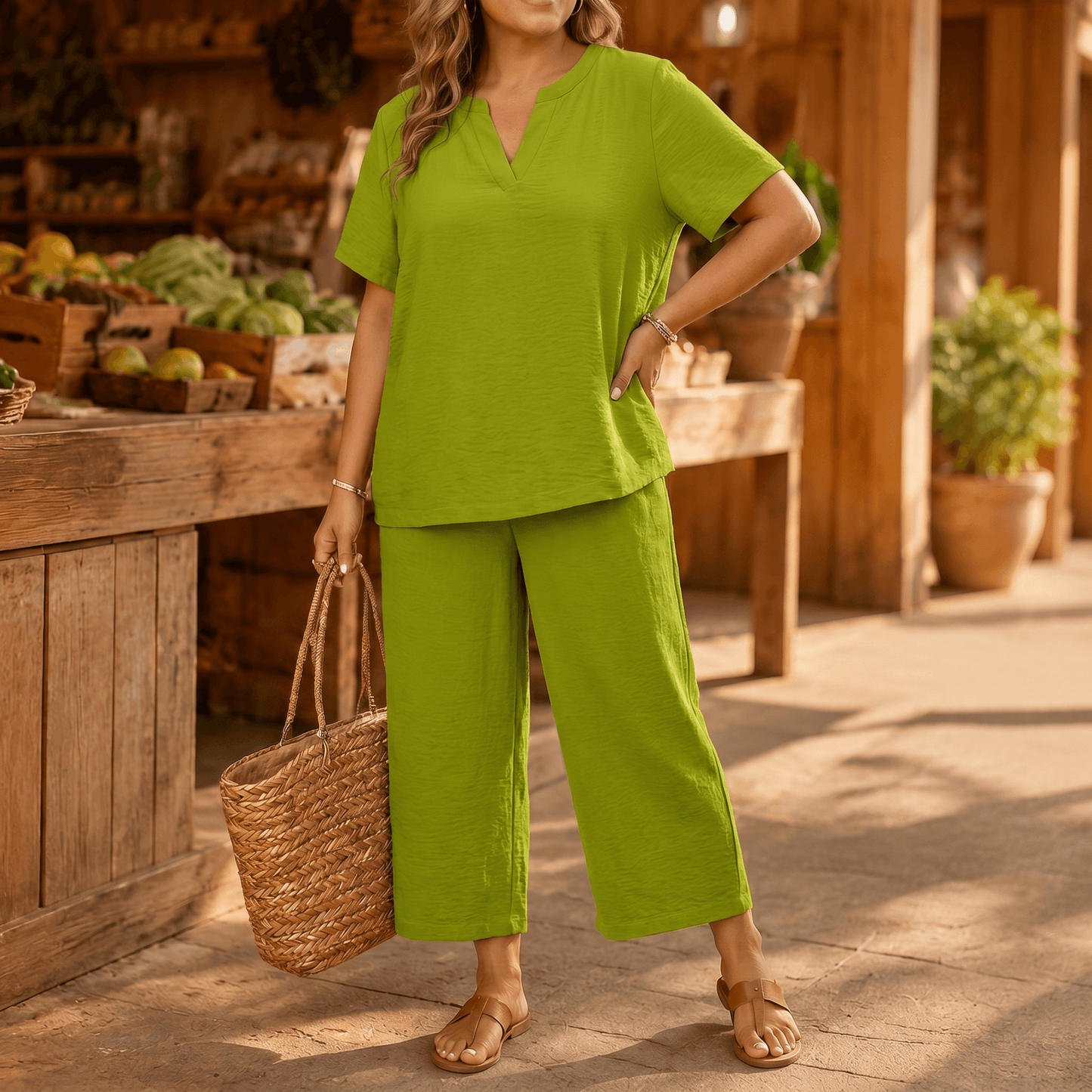Women's Relaxed Plus-Size Two-Piece Set