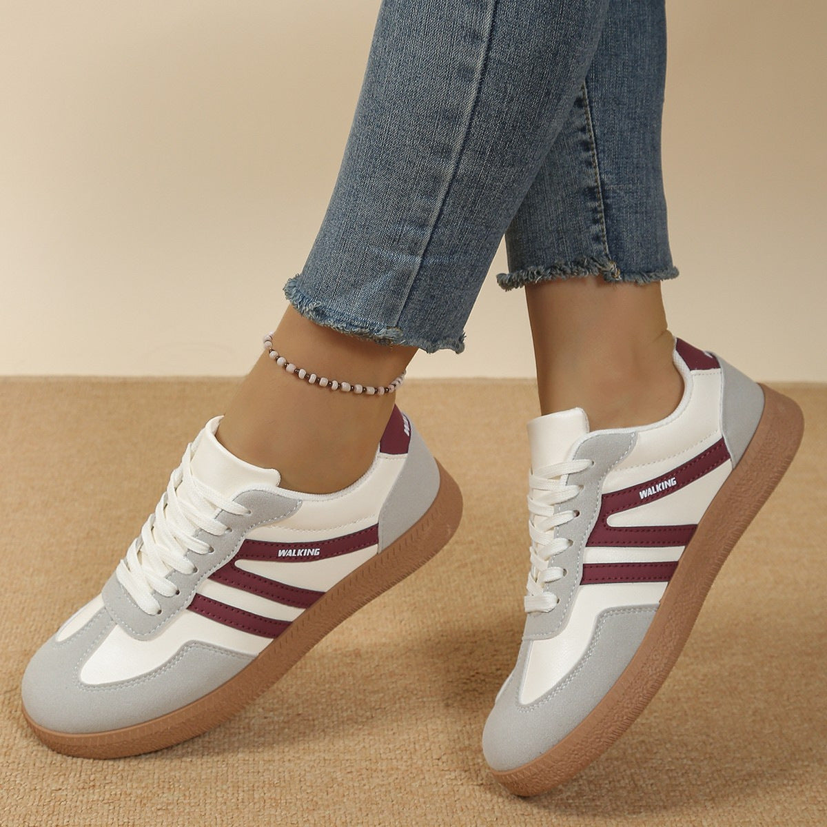 Women's Retro Sneakers with Non-Slip Rubber Sole