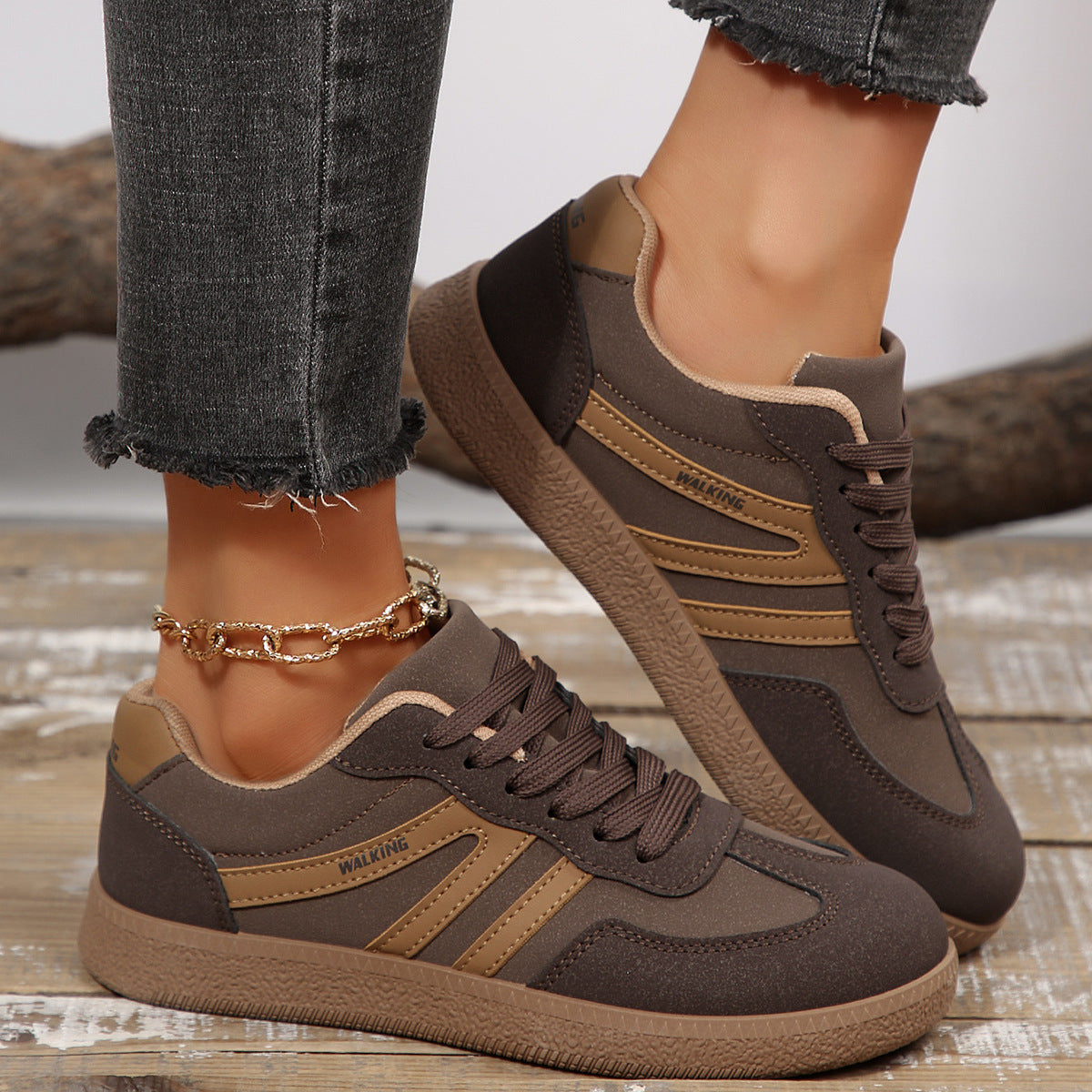 Women's Retro Sneakers with Non-Slip Rubber Sole
