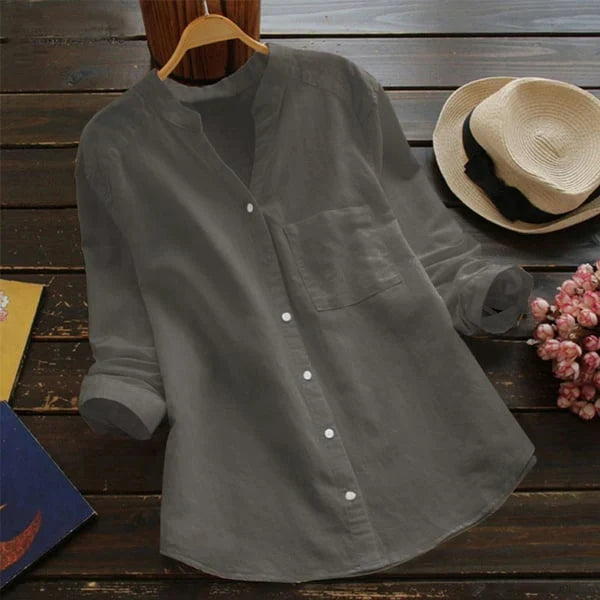 Women's Shirt – Comfortable, Breathable Linen-Cotton Blend in a Casual, Loose Fit