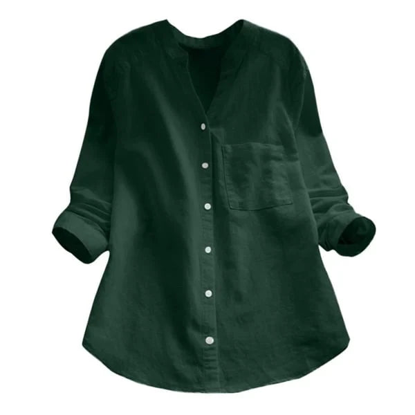 Women's Shirt – Comfortable, Breathable Linen-Cotton Blend in a Casual, Loose Fit