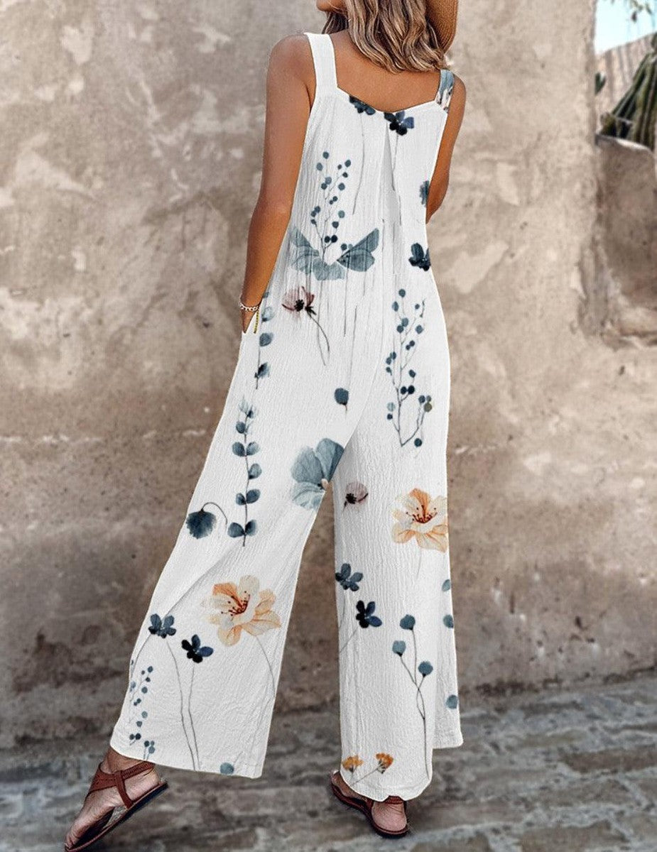 Women's Sleeveless Floral Jumpsuit Maxi