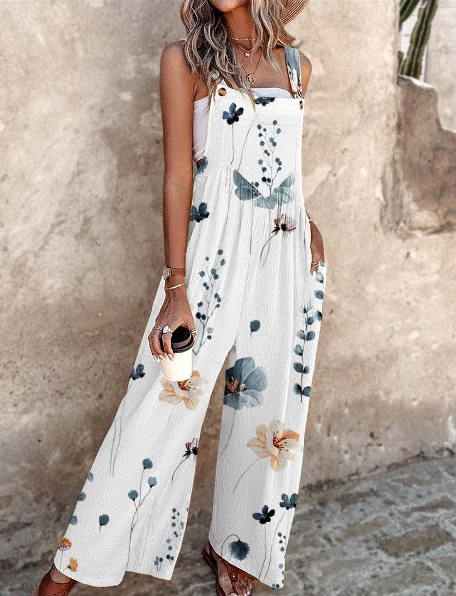 Women's Sleeveless Floral Jumpsuit Maxi