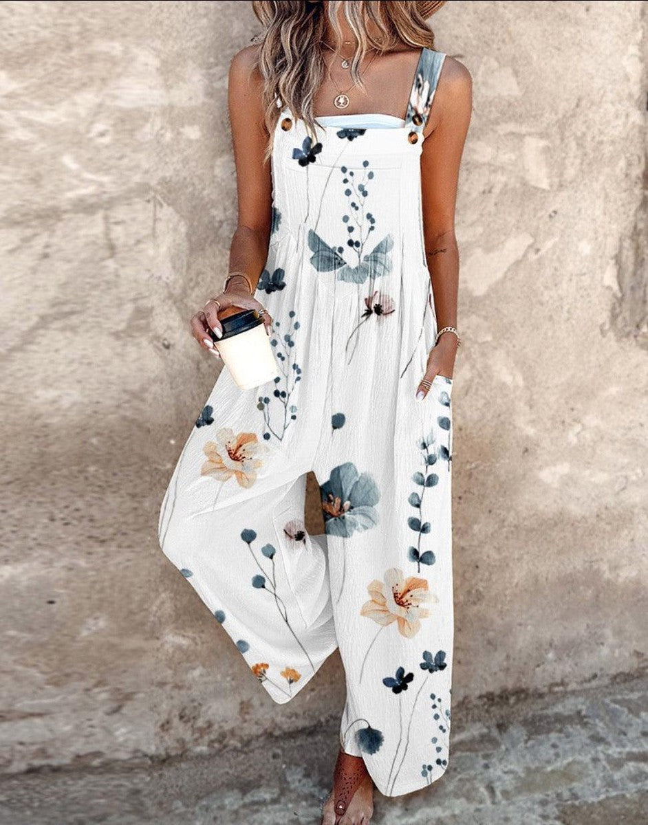 Women's Sleeveless Floral Jumpsuit Maxi