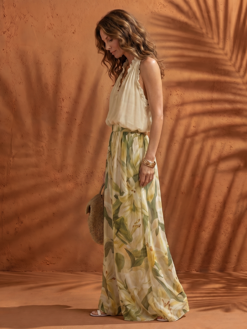 Women's Sleeveless Wide-Leg Set