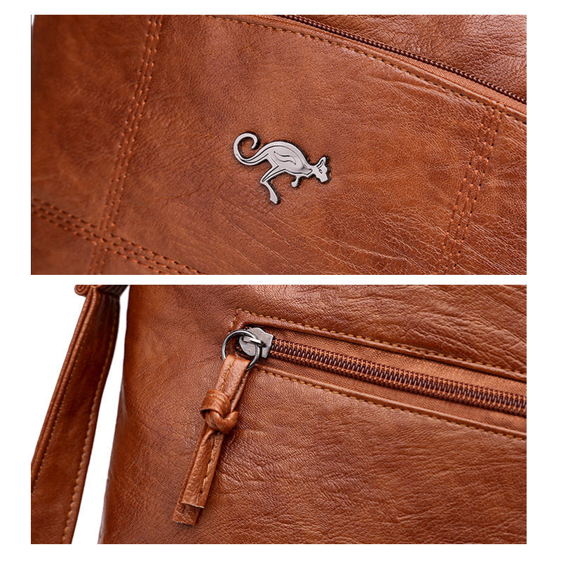 Women's Soft Multi-Compartment Messenger Shoulder Bag