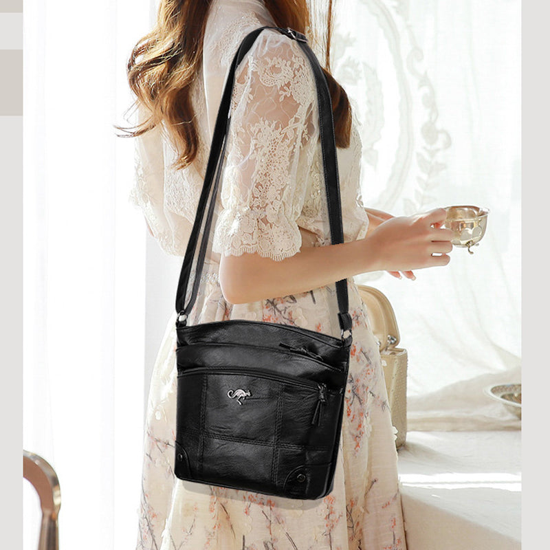 Women's Soft Multi-Compartment Messenger Shoulder Bag