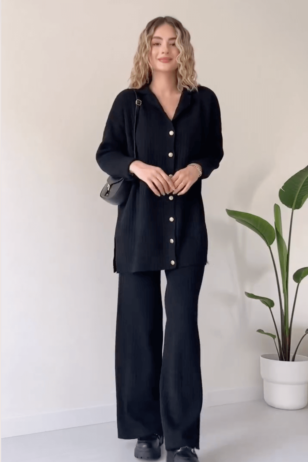 Women's Striped Jacquard Knit Two-Piece Set