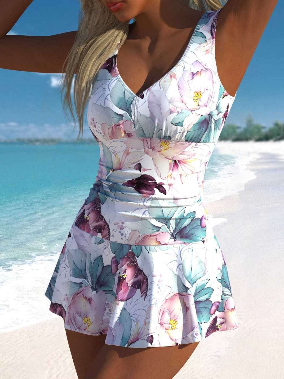 Women's Swimsuit with Elegant Ruffle Detail and Modern Cut