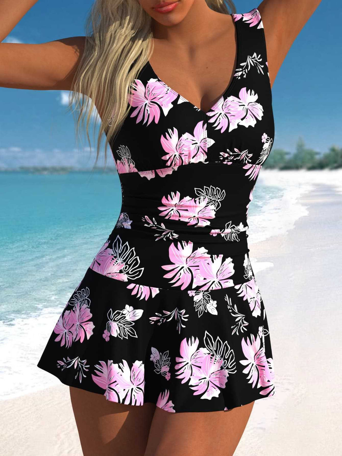Women's Swimsuit with Elegant Ruffle Detail and Modern Cut