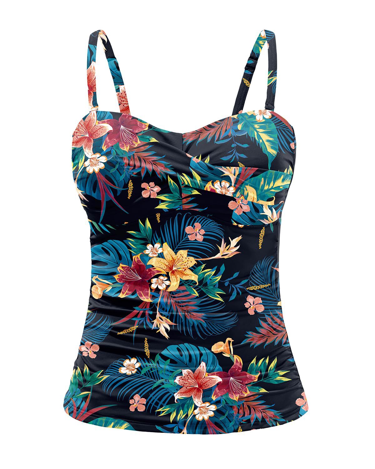 Women's Tankini with Sophisticated Wrap Design