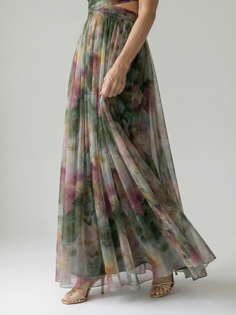 Women's V-Neck A-Line Maxi Dress