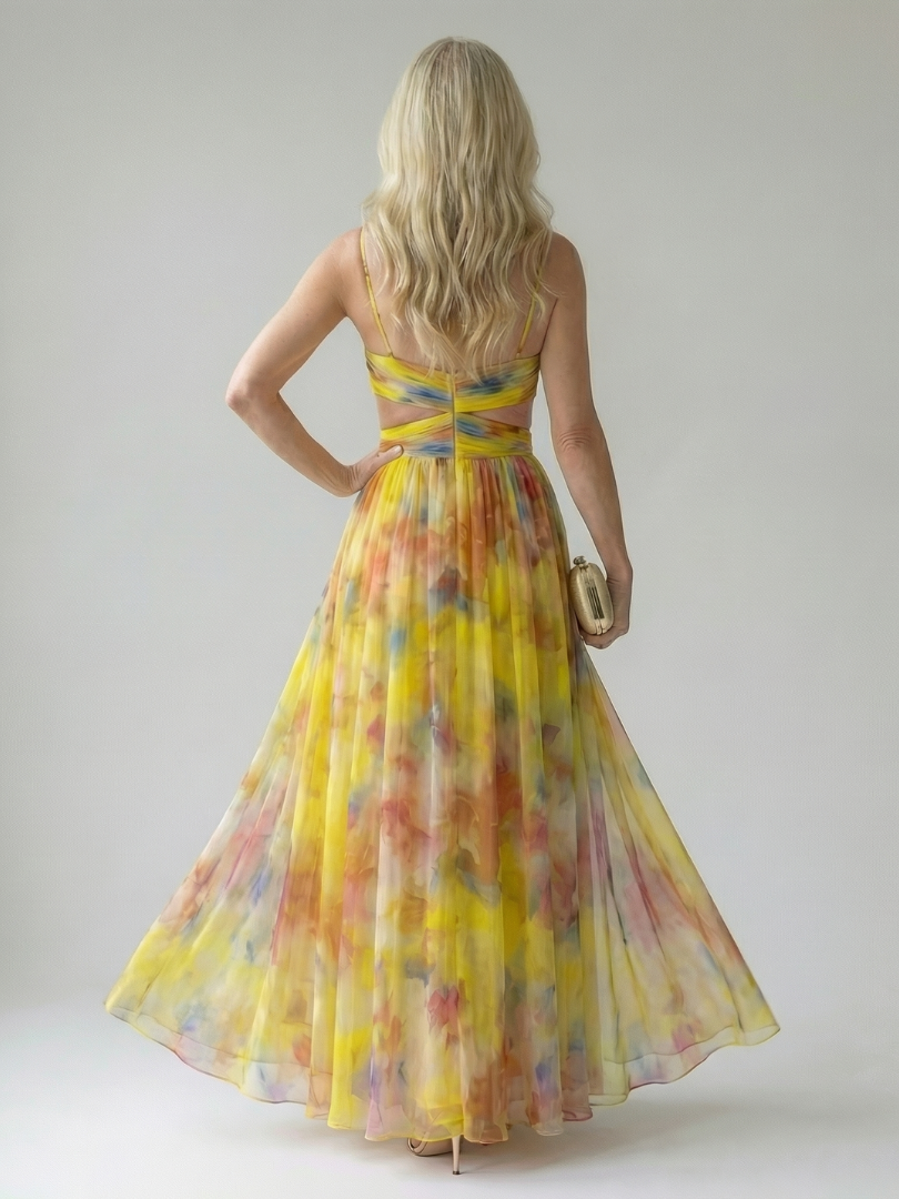 Women's V-Neck A-Line Maxi Dress