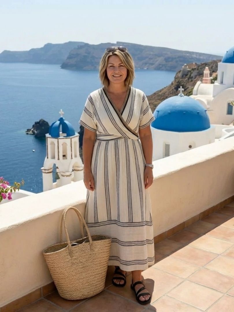 Women's V-Neck Wrap Maxi Dress