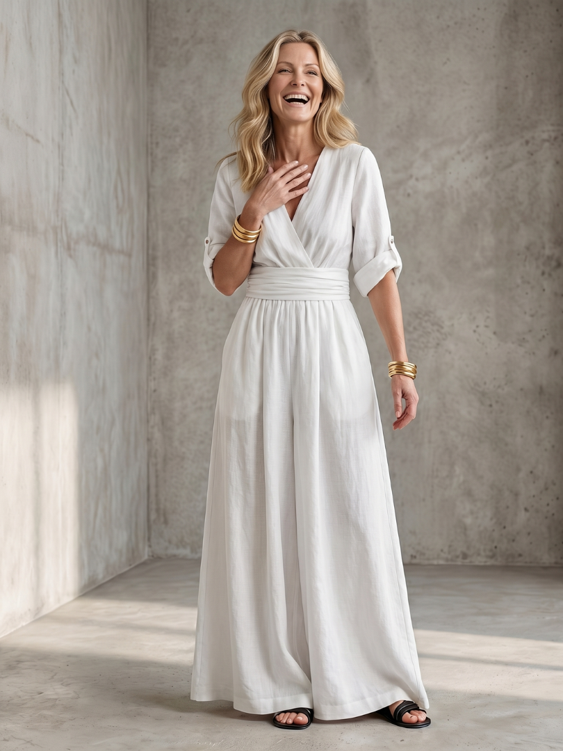 Women's V-Neck Wrap Maxi Dress