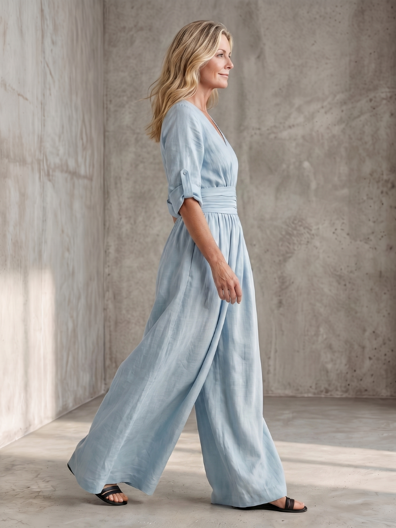 Women's V-Neck Wrap Maxi Dress