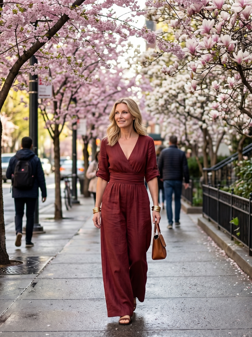 Women's V-Neck Wrap Maxi Dress