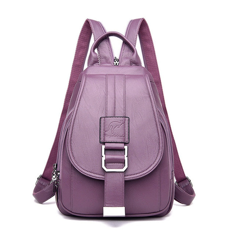 Women's Waterproof Leather Backpack