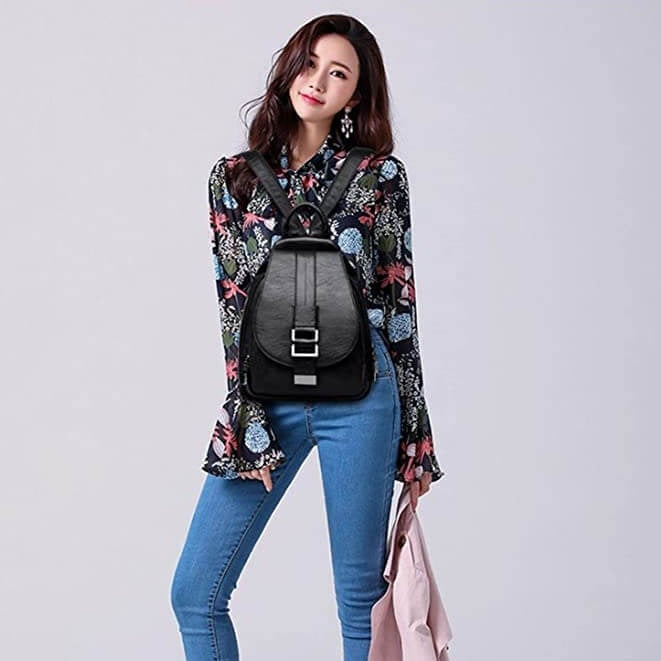 Women's Waterproof Leather Backpack