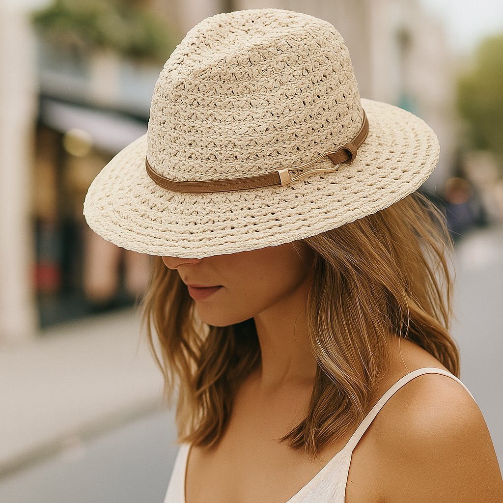 Women's Woven Fedora Sun Hat