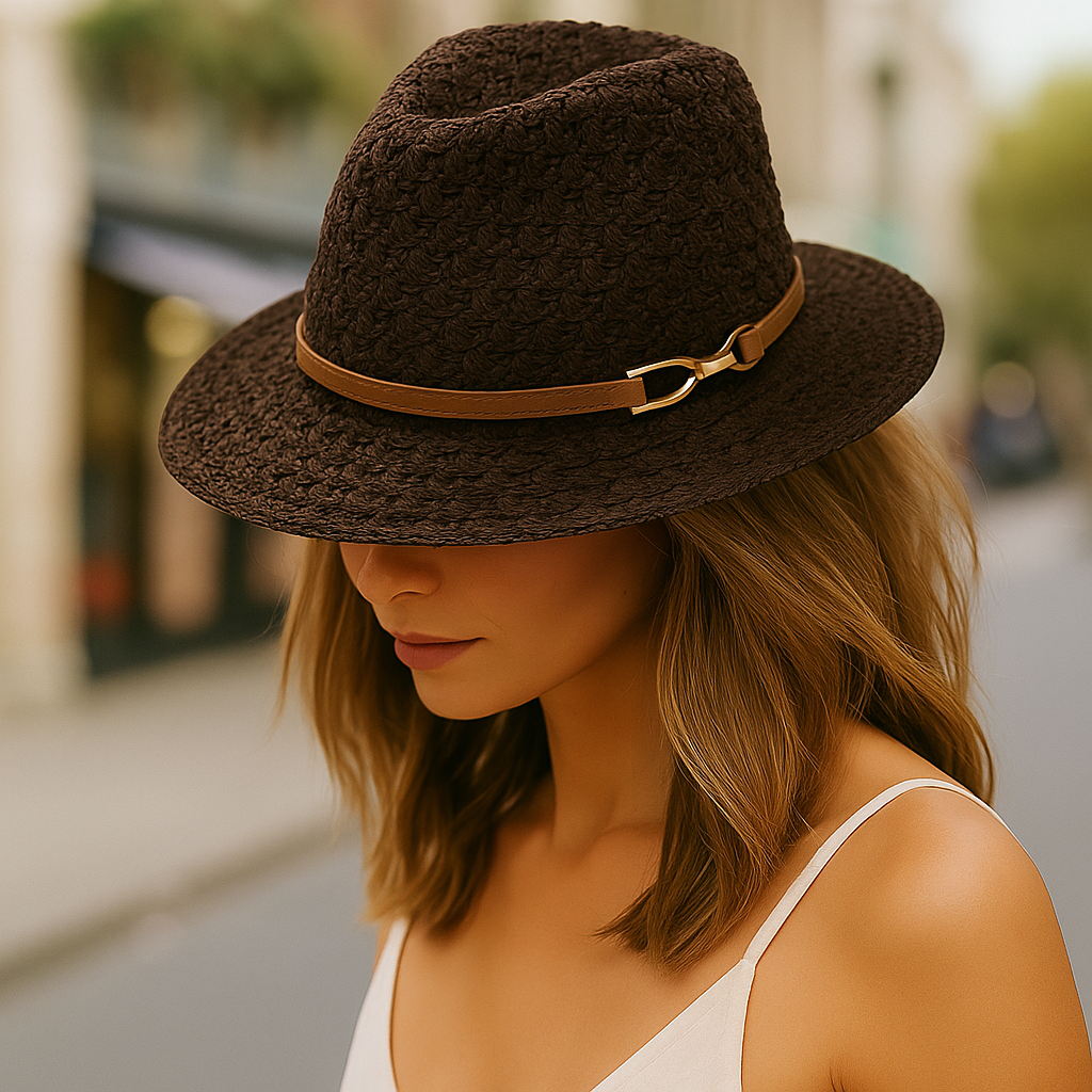 Women's Woven Fedora Sun Hat