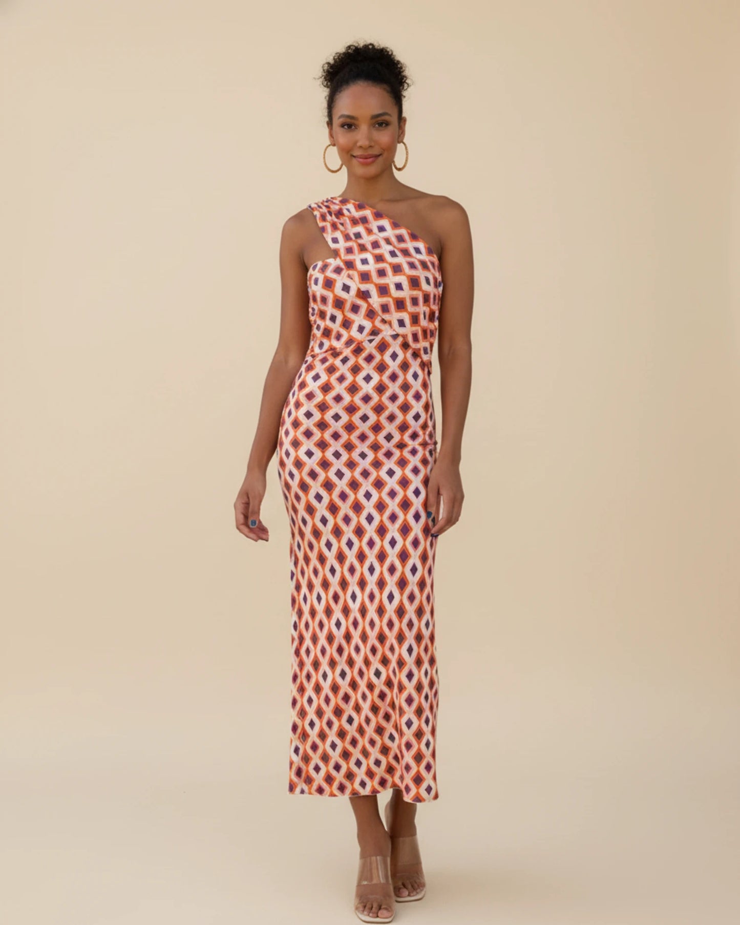 Women's One Shoulder Midi Dress image