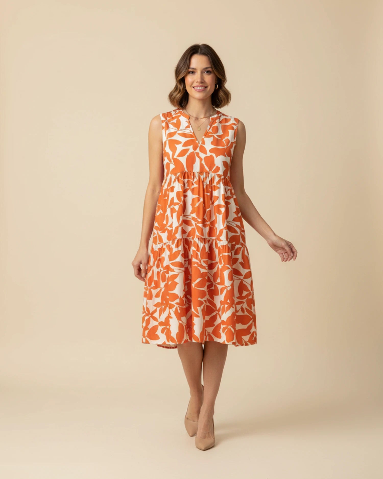Women's Sleeveless A-Line Midi Dress image