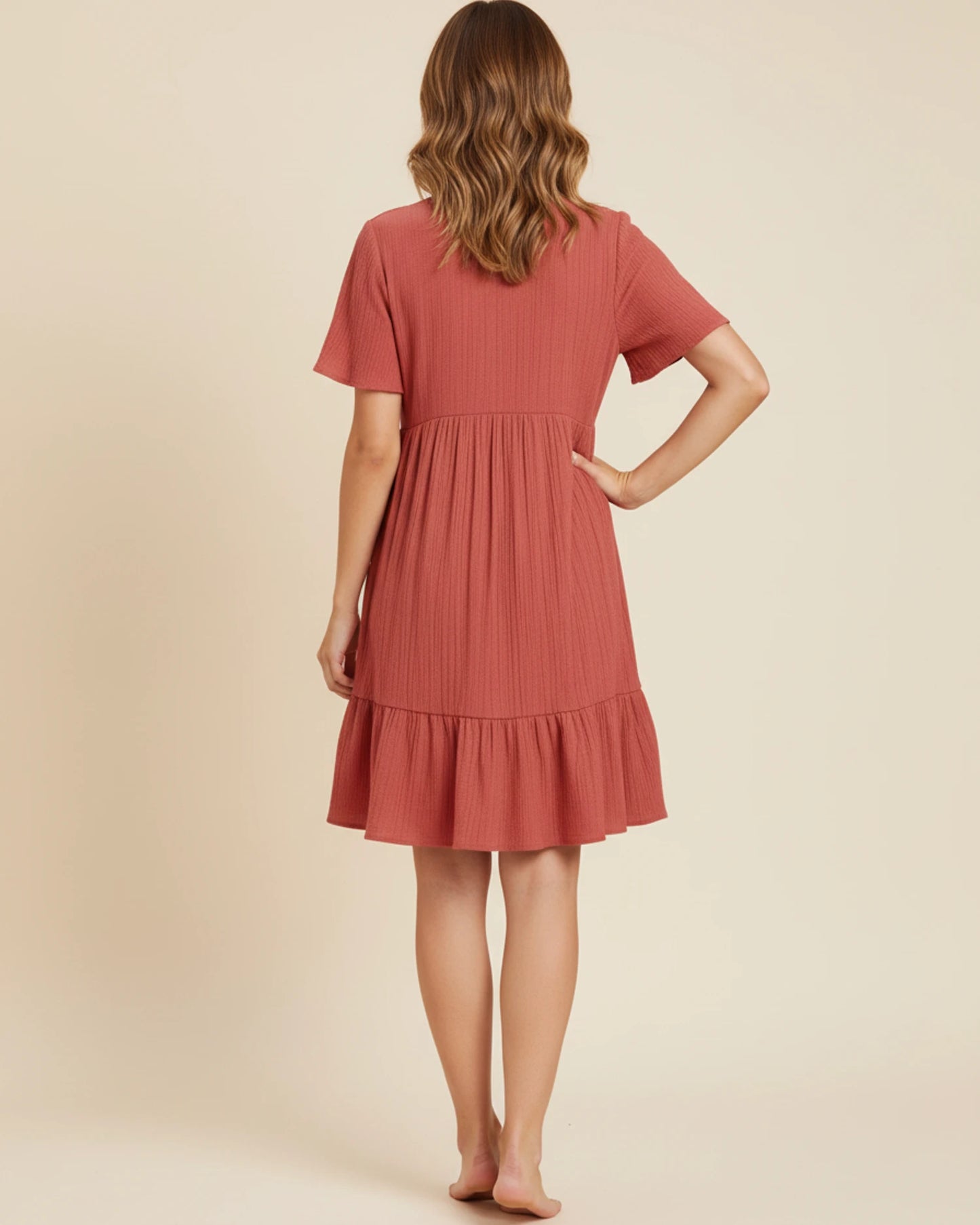 Women's V-Neck A-Line Mini Dress image