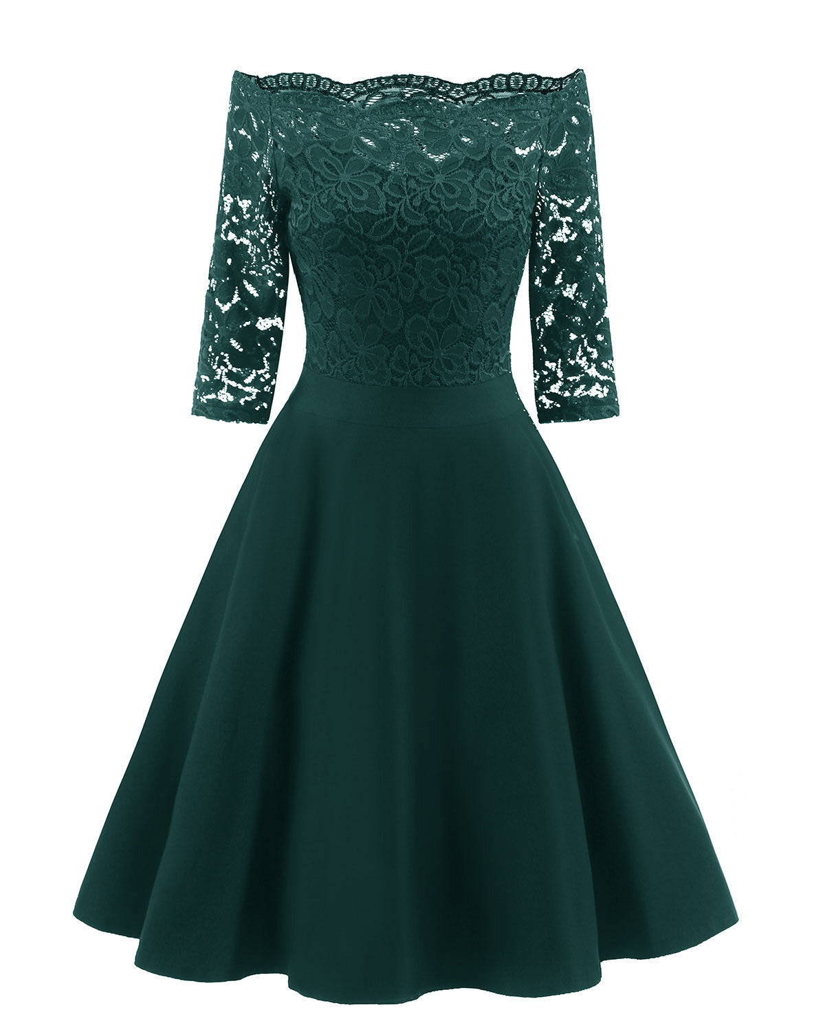 Women's 3/4 Sleeve A-Line Midi Dress - Image 1