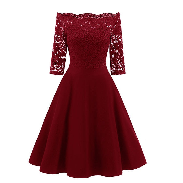 Women's 3/4 Sleeve A-Line Midi Dress - Image 2