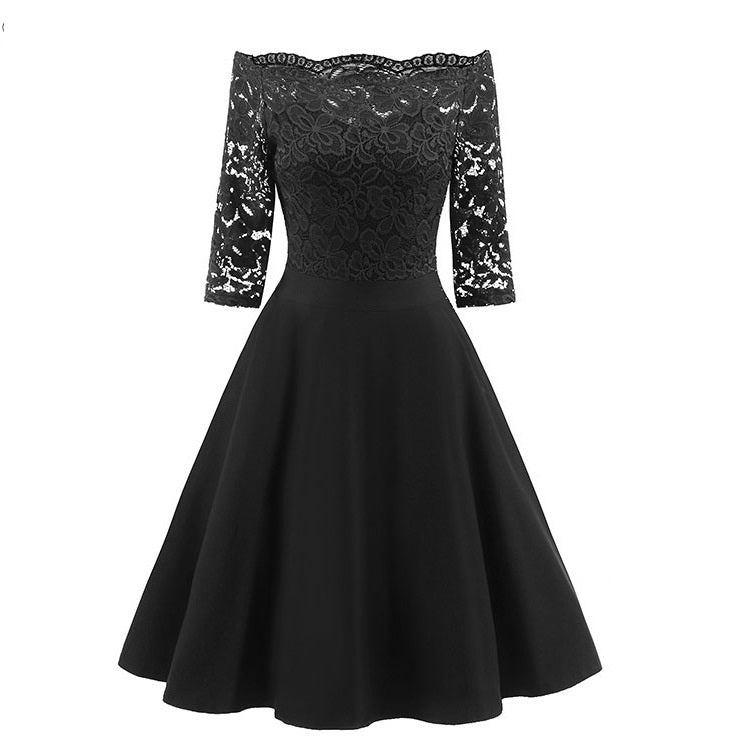 Women's 3/4 Sleeve A-Line Midi Dress - Image 3