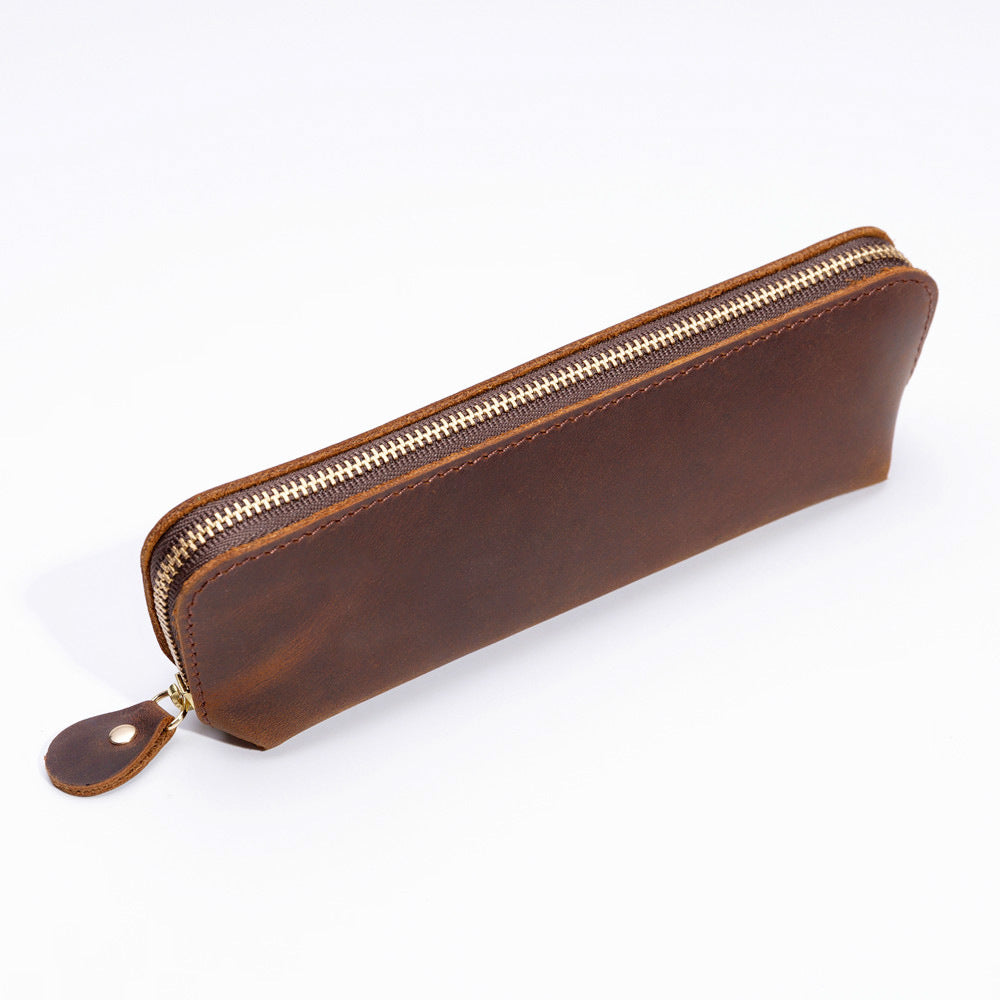 Zippered Leather Pencil Case