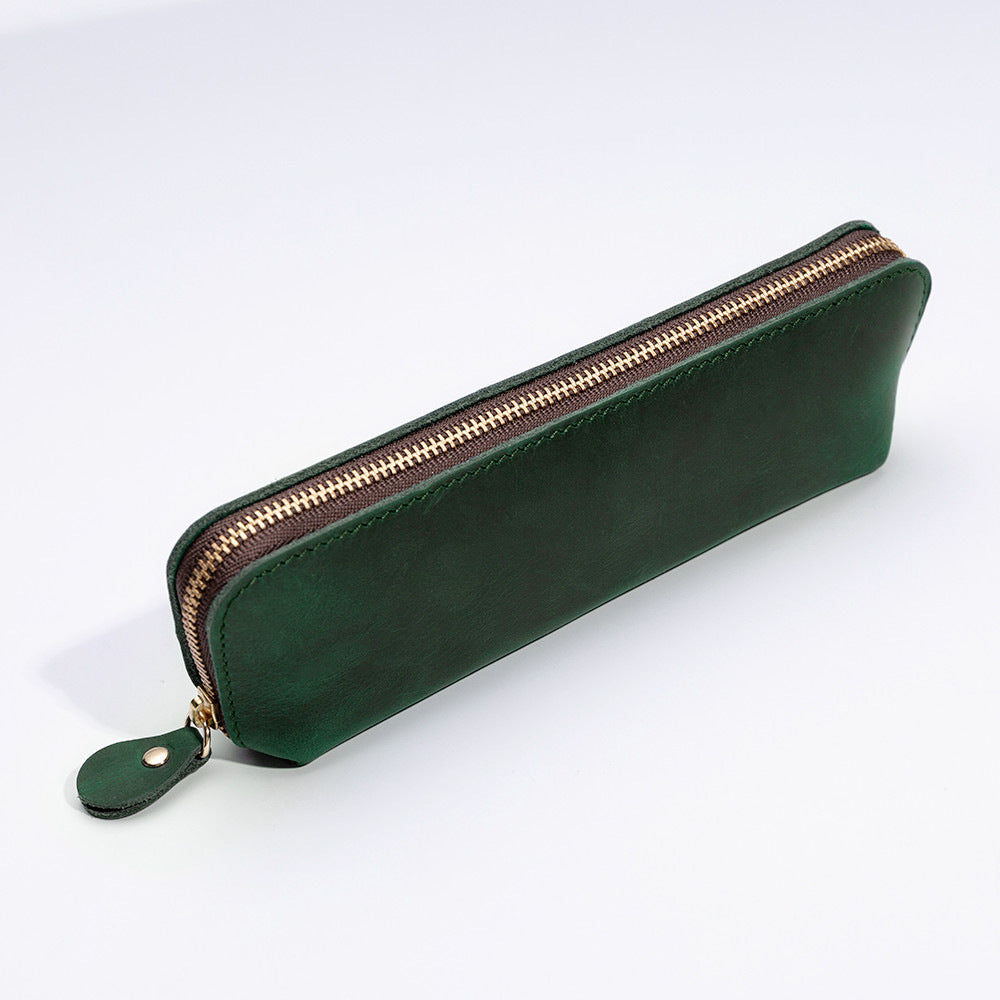 Zippered Leather Pencil Case
